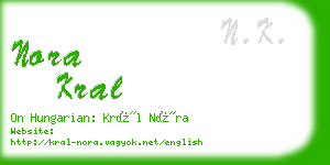nora kral business card